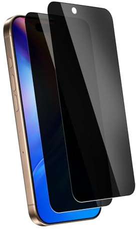 Carantee Sichtschutz für Panzerglas für iPhone 16 Pro Schutzfolie, 2 Stück Privatsphäre Fingerabdruck-ID 9H Härte Displayschutzfolie für 16 Pro Anti-Spähen, Blasenfrei Blickschutzfolie Ultra Klar