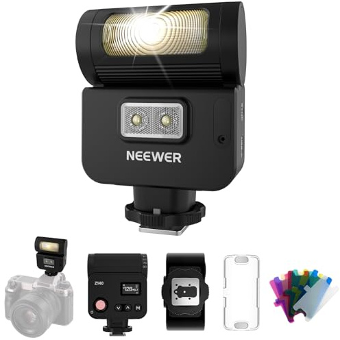 NEEWER Z140 16Ws Mini Camera Flash Light, GN15 1200mAh/1200 Full Power Flashes/1.2s Recycle/6200±200K, Manual 1/128-1/1 Power & S1/S2 Mode, Speedlite Compatible with Canon Nikon Sony Fujifilm Cameras