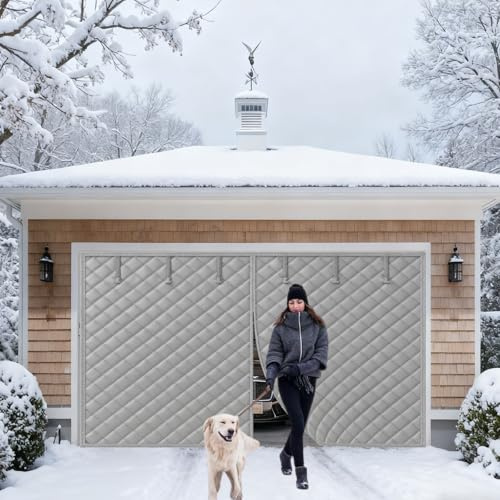 Tende di isolamento magnetico del garage, Porta termica magnetica isolata, tende isolanti for garage 214x244 cm(Gris,244x244cm)