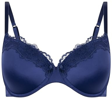 HUNKEMÖLLER Vorgeformter Bügel-BH Lace & Shine - Twilight Blue - 80C