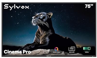 SYLVOX 75 TV da Esterno,120Hz Mini-LED QLED 4K 3500Nits, IP55 Impermeabile