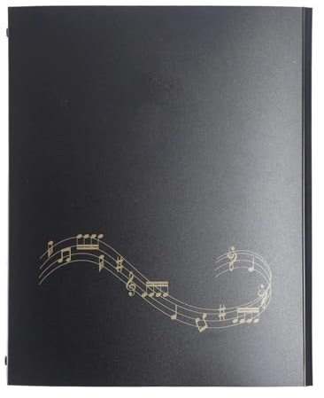 Notenmappen Notenordner, 4 Seiten, erweiterbar auf 52, abnehmbarer A4-Notenordner for Klavier, Tastatur, Violine und Cello FüR Noten Und Papier