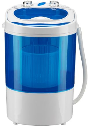 Wiltec Lavatrice da campeggio fino a 3,0 kg 150 W, mini lavatrice portatile 33 x 35 x 52,5 cm per lavaggio e centrifuga, ideale in viaggio, con timer