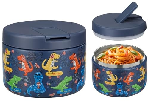 Itslife Thermobehälter für Essen 350ml Edelstahl Warmhaltebebehälter, Auslaufsicherer Lunchbehälter mit Schnallenabdeckung, Weithals, Isolierung, geeignet für kaltes&heißes Essen Blau-KL