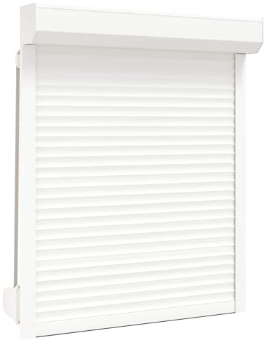 Volet roulant blanc 100 x 130 cm en aluminium polyuréthane avec volets à lamelles, protection solaire pour fenêtre, balcon, terrasse, maison, montage extérieur et intérieur