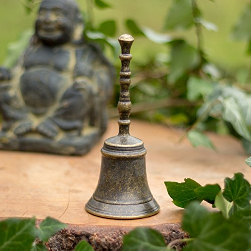 Antikas | Nostalgische Glocke aus brüniertem Messing | Tischglocke | wunderbar Heller Klang