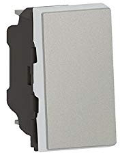 Legrand 079201L Mosaic Interrupteur ou Va-et-Vient, 10AX, 250V, Easy-Led, 1 Module, Aluminium