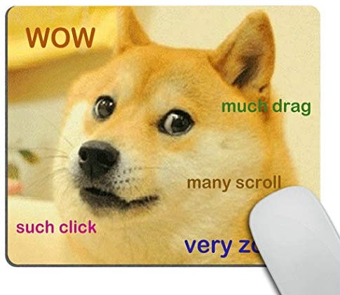 Wasach Funny Doge Mousepad Personality Rectangle Non-Slip Rubber Mousepad Gaming Mouse Pads
