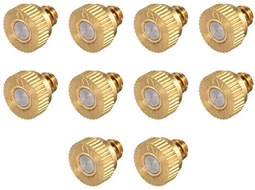 sourcing map Laiton Brumisateur - 10/24 UNC Remplacement Têtes pour Extérieur Système 10Pcs Dia Orifice 0,2mm