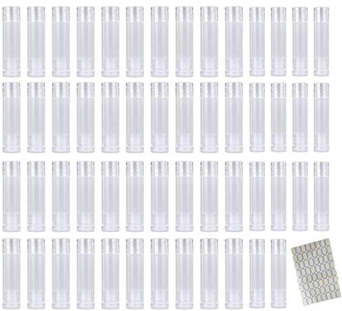 Lipgloss Tube Vide Gloss 54pcs Transparent Baume À Lèvres 5g Baume à Lèvres Vide pour DIY Fait Maison Réutilisable avec Couvercle