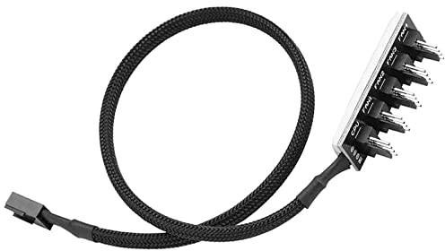 GeekerChip PWM Fan Hub,Ventilador Hub Splitter Cable-1 Hembra para computadora 12V 4-Pin