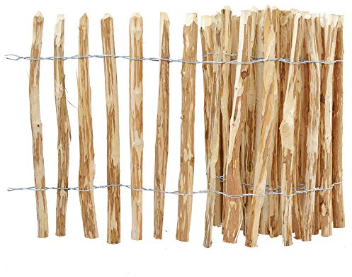 Clôture en lattis en bois de 50 cm de hauteur - Bordure d'étang en noisetier - 5 m de long - Clôture de jardin - Distance entre les lattes : environ 7-9 cm - Lattes résistantes aux intempéries