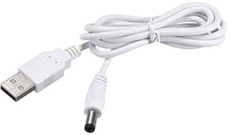 sourcing map 1 Stück 1M DC Stecker Netzteil 5,5x2,5 mm 5A Adapter an USB Stecker Kabel Weiß