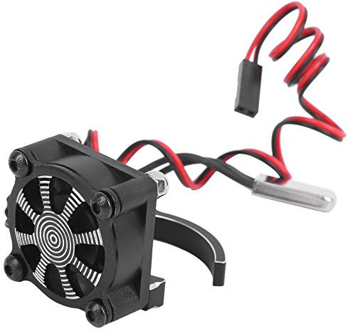 RC Car Motor Cooling Fan Heatsink with Thermal Sensor for CNC Aluminum Alloy Clamp Heatsink(black) Rc Car Model Accessory