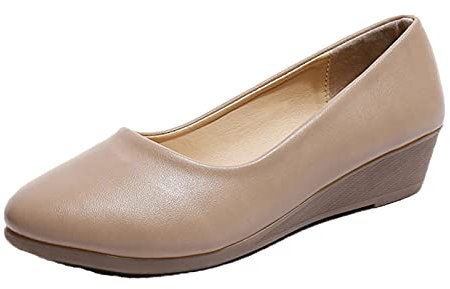 Mocasines para Mujer, Zapatos de Vestir para el Trabajo, cómodos Zapatos de cuña para Mujer, Calzado sin Cordones con Punta Puntiaguda para Primavera y otoño