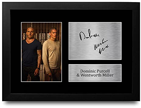 HWC Trading FR A4 Dominic Purcell & Wentworth Miller Prison Break - A4 Framed Geschenke Gedruckt Signiert Autogramm Bild Für Fernsehen Zeigen Fans