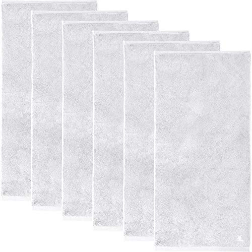 Erwin Müller Handtuch 6er-Pack, Serie Heidenheim, 100% Baumwolle weiß Größe 58x120 cm - schnell trocknend und extra saugstark, praktisch durch beidseitige Schlaufen
