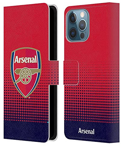 Head Case Designs Officially Licensed Arsenal FC Fade Crest 2 Leather Wallet Case Compatible With Apple iPhone 13 Pro Max