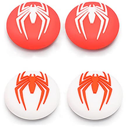 4 fundas de silicona para mando de Playstation 5 PS5 (araña roja y blanca)