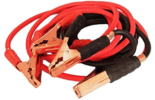 CARALL Kit Cavi Batteria Auto, Cavo di Avviamento 1200 Ampere, 25 mm² x 2,5 Metri, 2 Pezzi Nero e Rosso, per Emergenza Auto e Moto Fino a 4000cc
