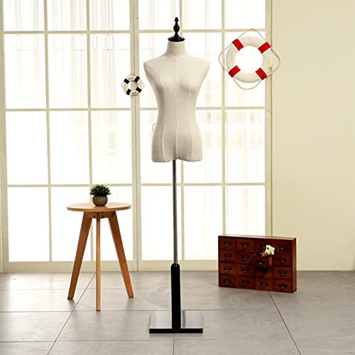 MDCG Weiblich Halbe Länge Schneiderpuppe Schaufensterpuppe Ausstellungsständer Bekleidungsgeschäft Schaufenster Stoffpuppenmodell Vielzahl von Massivholzböden ( Farbe : Schwarz , Größe : High70cm )