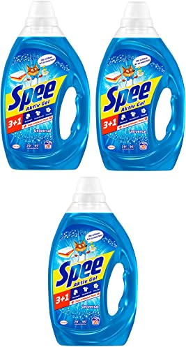Spee Aktiv Gel Universal 3+1 (60 Waschladungen), Flüssigwaschmittel für Reinheit, Strahlkraft und Frische, Waschmittel zum schlauen Preis