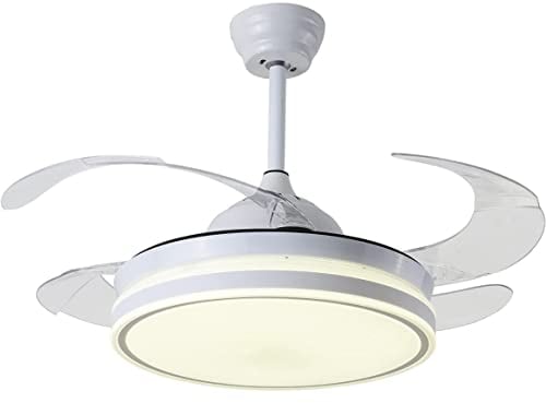 BEL AIR HOME - Ventilador de Techo RAGNAR - Motor DC Silencioso - Aspas Desplegables - Luz LED 36W, 3 Temperaturas - Mando a Distancia - Modo Invierno, Blanco, Metal