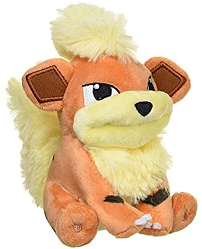 Pokemon Center Original Pokemon Fit Growlithe Caninos Fukano Plush Peluche Plüschtier