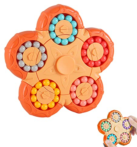 Magic Bean rotierender Würfel, Handspinner Puzzle Spielzeug, Erleichterung Sensorisches Gehirn -Training IQ Games Cube Finger Spielzeug,knobelspiele für Kinder ab 3 Jahren Zu Weihnachten