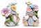 Hodao Set mit 2 Frühlingswichteln Dekorationen Blumenzwerge Ornamente Dekor Sommer Zwerge Figuren Frühling Zwerge für Outdoor Garten Dekor Frühling Geburtstag Geschenke für Frauen, Mutter, Oma (Grau)
