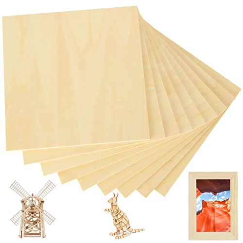 12 Stück 20,3 x 20,3 x 0,3 cm Lindenholzplatten, Sperrholzplatte für Kunst und Handwerk, Malerei, Brandmalerei, Holzgravur, Holzverbrennung, Laser, Architekturmodelle (200 × 200 × 200 × 200 × × × 6 mm