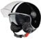 VINZ Parchi Jethelm mit Doppelvisier | Roller Helm Fashionhelm mit Streifen | In Gr. XS-XXL | Jet Helm mit Sonnenblende | ECE 22.06 Zertifiziert | Motorradhelm mit Visier - Schwarz