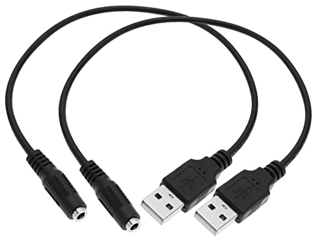 ECSiNG 2 Stück USB Stecker auf DC 3.5x1.35mm Anschlusskabel 5V DC Ladekabel USB 2.0 Stecker auf DC Buchse Netzkabel Elektrisches Zubehör 32cm