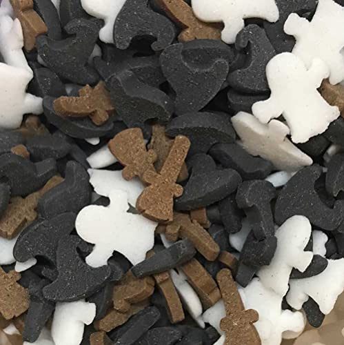 A Pinch Of - Halloween Vegan Witch Mix Cake Topper Sprinkles - 25g Edible Matt Sugar Shapes Cupcake Decorations - For Halloween Themed Party Cakes & Bakes