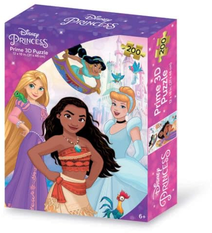 Grandi Giochi PUN01000 Principesse Disney Prinzessinnen Vertikales Lentikular-Puzzle mit 200 Teilen und 3D-Effekt Verpackung-PUN01000
