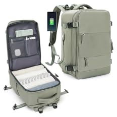 SZLX for Ryanair Cabin Bags 40x20x25 Underseat Carry-ons Bag,Easyjet Cabin Bag Travel Backpack Cabin Size Hand Luggage with Water Bottle Holder Travel Ruscksack Fit 14 Inch Laptop Olive Green