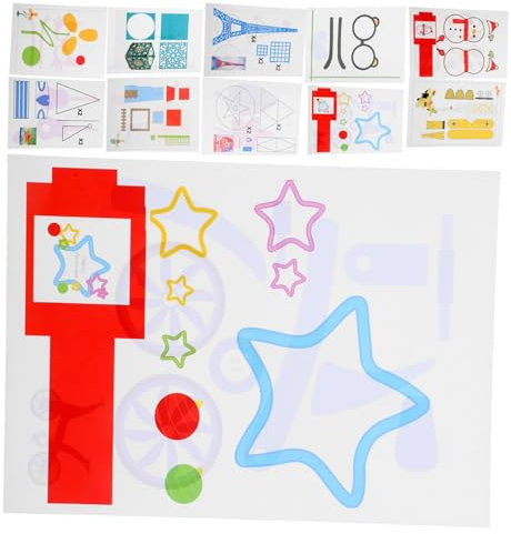 TEHAUX 17pcs 3D Printing Paper Stencils Kids Practice Drawing Models Plastic Plate 3D Pen Template for DIY Art Safe for Children
