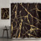 Newsely Rideau de douche en marbre noir et doré abstrait, 152,4 x 183 cm (l x H), texture de luxe moderne, texture encre, liquide, géométrique, ensemble de salle de bain, accessoires de décoration de