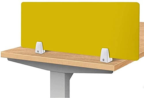 Desktop Partition Clip,Divider Clamp,Desk Partition Acrylic Screen Board Desktop Partition Board Exam Bezel Mobile Screen Clip (Color : Yellow, Size : 60 * 40cm)
