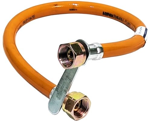 Sicignano | Tubo Flessibile GPL, Arancione, F/F, Class 2 - Gas Propano Butano Liquido - Raccordo per Tubo Flessibile Conforme a EN16436-1 - con Chiavetta, 20x14 mm, Pressione Massima 10 Bar (60 cm)