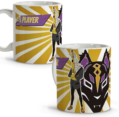 LolaPix Tazza Fornite. Tazze originali da regalare. Tazza personalizzata. Tazza in ceramica da 330 ml. Regali geek. Accessori per il gioco. Tazza Fornite banana