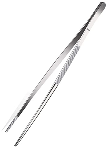 Smirain Pinze Cucina Acciaio 16-40cm, Pinza da Chef professionali di Alta Precisione, Barbecue, Bistecca, Hamburger, Pasta, Dessert, Decorazione, Estrazione, Cottura al Forno (Multiuso, 40cm)