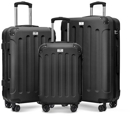 LUGG Travel Suitcase Set - Skywander 3-Piece Hard Shell Luggage, 20 24 28 Strong & Lightweight with Secure TSA Lock, Smooth 360° Wheels & Resilient Handle - Airline Approved
