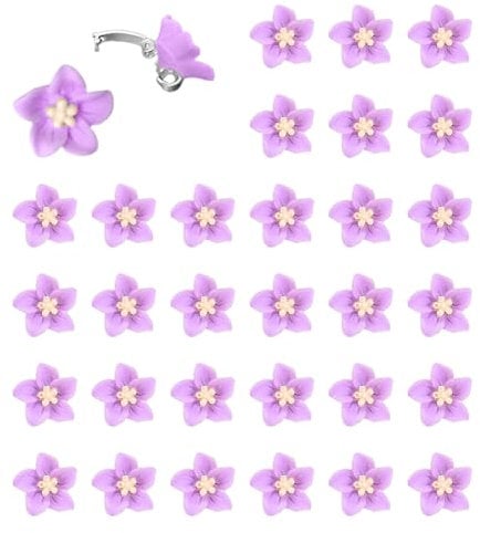 Lily Flower Hair Clips - 30 Pieces, Small, Purple, Girl Accessories
