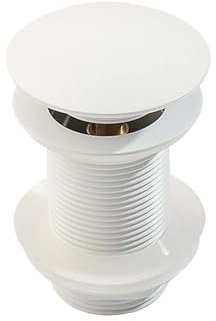Bonde de Lavabo Bouchon de vidange Pop-Up for lavabo de Salle de Bains, en Or brossé, Noir Mat, Blanc, Or Rose, Or, Chrome, Accessoires de lavabo (Color : White no Hole)