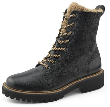 Paul Green Damen Schnürbootie mit Warmfutter, Frauen Schnürstiefeletten,Warm gefüttert,uebergangsstiefel,schnürboots,Schwarz (Black),39 EU / 6 UK