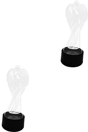 Angoily 2St Nachtlicht berühren tischlampe für den einzug tischleichte birthday für bff zu weihnachten desk lamp 3D-Illusionsnachtlicht Illusion Nachtlicht USB