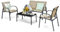 GIANTEX 4 TLG. Gartenmöbel Lounge Set, Gartenlounge Set mit Couchtisch & Gartenbank & 2 Essstühle, Textilene Balkonmöbel Set 4 Personen, Terrassenmöbel Garten Sitzgruppe Sitzgarnitur (Braun)