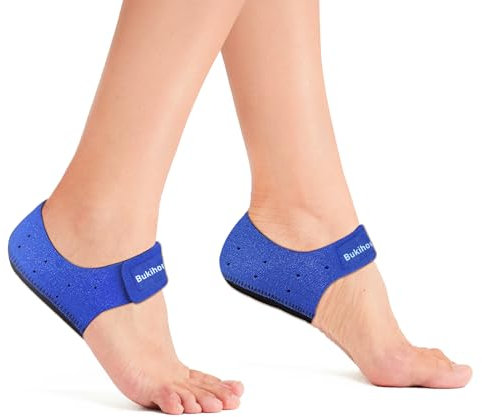 Protezioni per talloni fasciite plantare - Bukihome Tacco Coppe per Donne Uomini Tacchi Spur Dolore Relief - Inserti Tacco Pads per Achille Tendinite Tacco Secco Cracked, Blu, 36-41