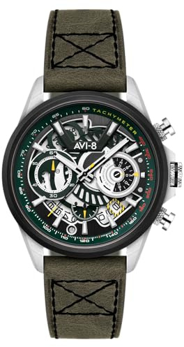 AVI-8 Hawker Harrier Matador Herren-Chronograph, 44 mm, mit Lederband, AV-4125